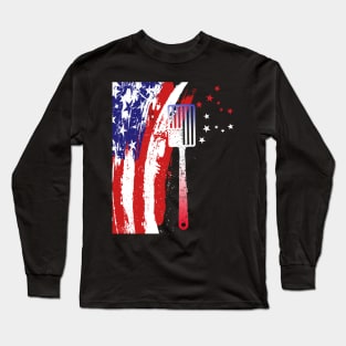 American map and Flag, 4th of July, happy independence day God Bless America Long Sleeve T-Shirt